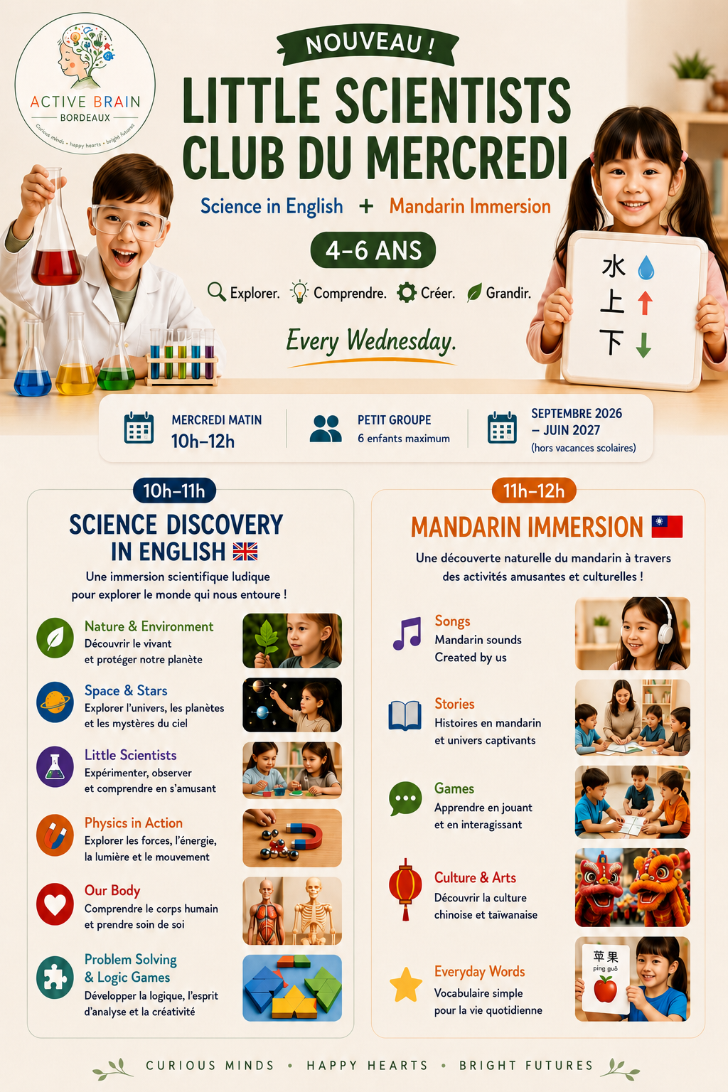 Little Scientists Club on Wednesdays — Science in English + Mandarin Immersion, ages 4–6