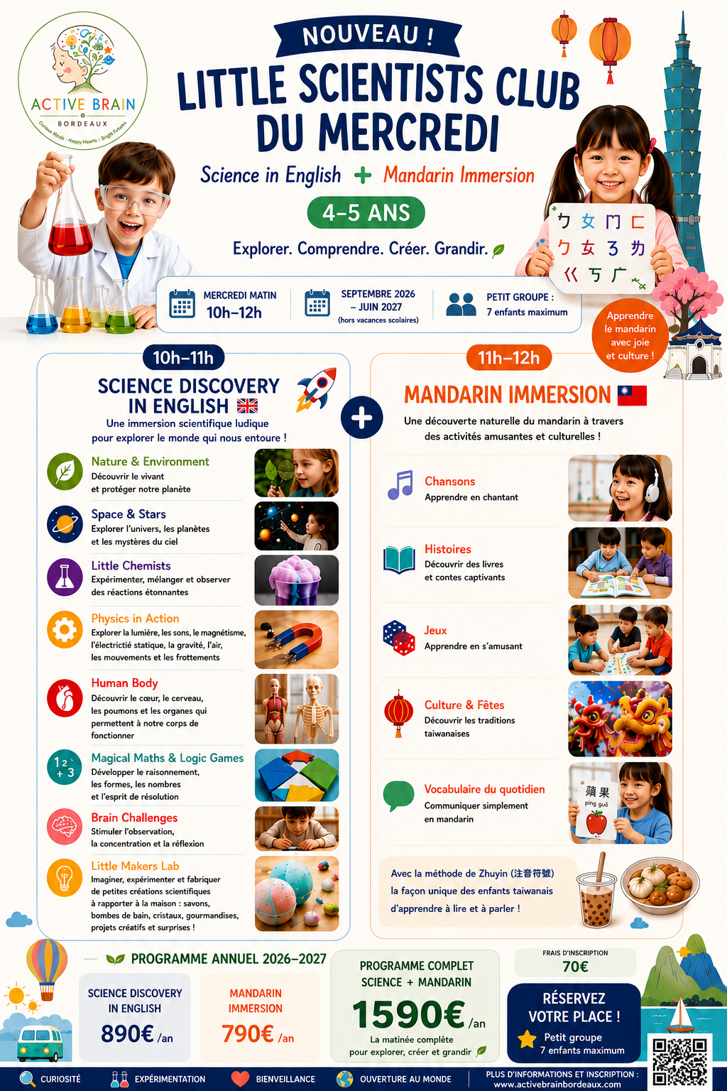 Little Scientists Club du Mercredi — Science in English + Mandarin Immersion, 4–5 ans